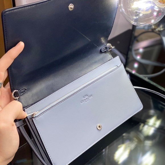 Coach Hayden Croc Embossed Chain Wallet Crossbody - Picture 5 of 6